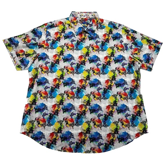 Robert Graham Other - Robert Graham Mens 2XL Button Down Shirt Abstract Paint Splatter Short Sleeve